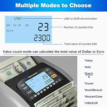 Amazon.com : Tamodeix Money Counter Machine Dollar, Euro